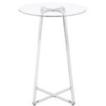 ZANELLA ROUND 30-INCH GLASS TOP BISTRO BAR TABLE CHROME - Image 3