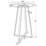 ZANELLA ROUND 30-INCH GLASS TOP BISTRO BAR TABLE CHROME - Image 6