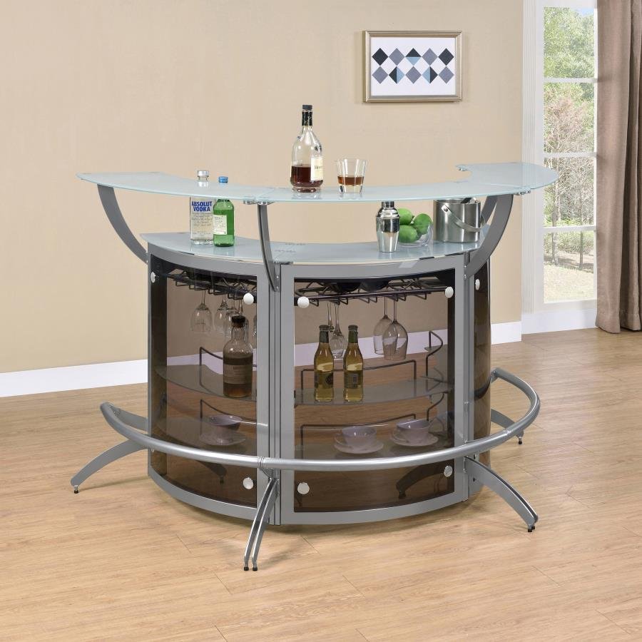 100135-S3_01x900.jpg DALLAS 3-PIECE CURVED FREESTANDING HOME BAR CABINET SILVER - Image 1