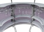 DALLAS 3-PIECE CURVED FREESTANDING HOME BAR CABINET SILVER - Image 11
