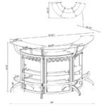 DALLAS 3-PIECE CURVED FREESTANDING HOME BAR CABINET SILVER - Image 12