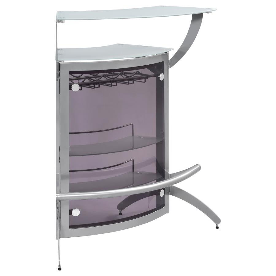 100135_03x900.jpg DALLAS 2-SHELF CURVED FREESTANDING HOME BAR CABINET SILVER - Image 1