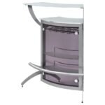 DALLAS 2-SHELF CURVED FREESTANDING HOME BAR CABINET SILVER - Image 5
