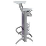 DALLAS 2-SHELF CURVED FREESTANDING HOME BAR CABINET SILVER - Image 6