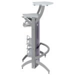 DALLAS 2-SHELF CURVED FREESTANDING HOME BAR CABINET SILVER - Image 10