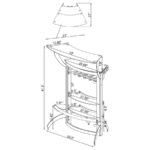DALLAS 2-SHELF CURVED FREESTANDING HOME BAR CABINET SILVER - Image 12
