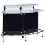 KEYSTONE CURVED GLASS TOP HOME BAR WINE CABINET BLACK