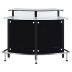 KEYSTONE CURVED GLASS TOP HOME BAR WINE CABINET BLACK - Image 4
