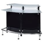 KEYSTONE CURVED GLASS TOP HOME BAR WINE CABINET BLACK - Image 5