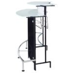 KEYSTONE CURVED GLASS TOP HOME BAR WINE CABINET BLACK - Image 6