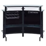 KEYSTONE CURVED GLASS TOP HOME BAR WINE CABINET BLACK - Image 7