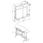 KEYSTONE CURVED GLASS TOP HOME BAR WINE CABINET BLACK - Image 9