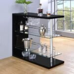 PRESCOTT RECTANGULAR HOME WINE TABLE BLACK HIGH GLOSS - Image 2