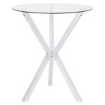 DENALI ROUND 35-INCH GLASS TOP BISTRO BAR TABLE CHROME