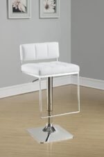 ALAMEDA ADJUSTABLE BAR STOOL CHROME AND WHITE - Image 2
