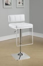 ALAMEDA ADJUSTABLE BAR STOOL CHROME AND WHITE - Image 3