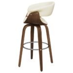 ZION UPHOLSTERED SWIVEL BAR STOOL WALNUT AND ECRU - Image 5