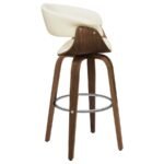 ZION UPHOLSTERED SWIVEL BAR STOOL WALNUT AND ECRU - Image 9