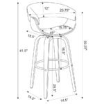 ZION UPHOLSTERED SWIVEL BAR STOOL WALNUT AND ECRU - Image 13