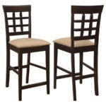GABRIEL LATTICE BACK COUNTER CHAIR CAPPUCCINO (SET OF 2)