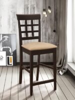 GABRIEL LATTICE BACK COUNTER CHAIR CAPPUCCINO (SET OF 2) - Image 2