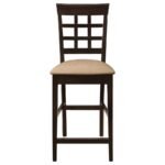 GABRIEL LATTICE BACK COUNTER CHAIR CAPPUCCINO (SET OF 2) - Image 4