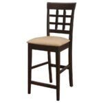 GABRIEL LATTICE BACK COUNTER CHAIR CAPPUCCINO (SET OF 2) - Image 5