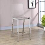 JUELIA CLEAR ACRYLIC COUNTER CHAIR CHROME (SET OF 2) - Image 2