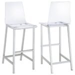 JUELIA CLEAR ACRYLIC BAR CHAIR CHROME (SET OF 2)