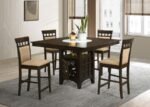 GABRIEL 5-PIECE SQUARE COUNTER HEIGHT DINING SET CAPPUCCINO