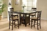 GABRIEL 5-PIECE SQUARE COUNTER HEIGHT DINING SET CAPPUCCINO