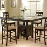 GABRIEL 5-PIECE SQUARE COUNTER HEIGHT DINING SET CAPPUCCINO