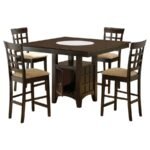 GABRIEL 5-PIECE SQUARE COUNTER HEIGHT DINING SET CAPPUCCINO - Image 2