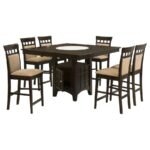 GABRIEL 7-PIECE SQUARE COUNTER HEIGHT DINING SET CAPPUCCINO - Image 2