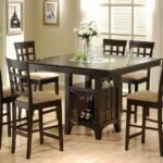 GABRIEL 7-PIECE SQUARE COUNTER HEIGHT DINING SET CAPPUCCINO