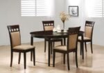 GABRIEL 5-PIECE EXTENSION LEAF DINING TABLE SET CAPPUCCINO