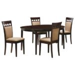 GABRIEL 5-PIECE EXTENSION LEAF DINING TABLE SET CAPPUCCINO - Image 2