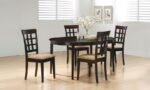 GABRIEL 5-PIECE EXTENSION LEAF DINING TABLE SET CAPPUCCINO