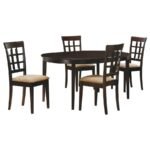 GABRIEL 5-PIECE EXTENSION LEAF DINING TABLE SET CAPPUCCINO - Image 2