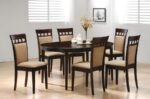 GABRIEL 7-PIECE EXTENSION LEAF DINING TABLE SET CAPPUCCINO
