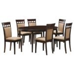 GABRIEL 7-PIECE EXTENSION LEAF DINING TABLE SET CAPPUCCINO - Image 2