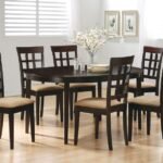 GABRIEL 7-PIECE EXTENSION LEAF DINING TABLE SET CAPPUCCINO