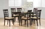GABRIEL 7-PIECE EXTENSION LEAF DINING TABLE SET CAPPUCCINO