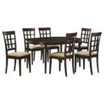 GABRIEL 7-PIECE EXTENSION LEAF DINING TABLE SET CAPPUCCINO - Image 2
