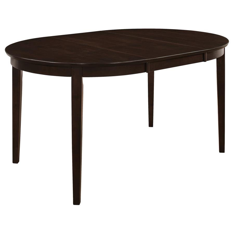 100770_02x900.jpg GABRIEL OVAL 60-INCH EXTENSION LEAF DINING TABLE CAPPUCCINO - Image 1