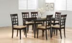 GABRIEL OVAL 60-INCH EXTENSION LEAF DINING TABLE CAPPUCCINO - Image 7