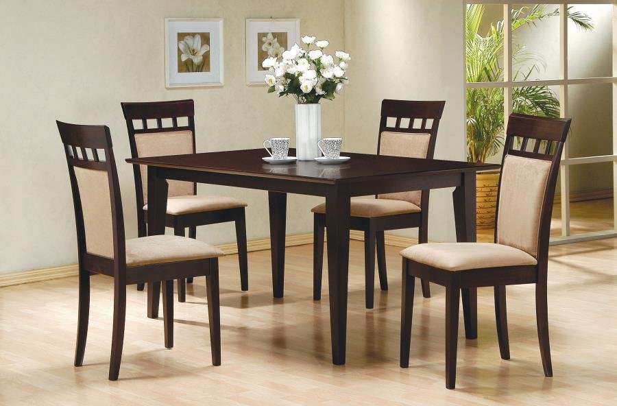 100771-S5A_01x900.jpg GABRIEL 5-PIECE RECTANGULAR 59-INCH DINING SET CAPPUCCINO - Image 1