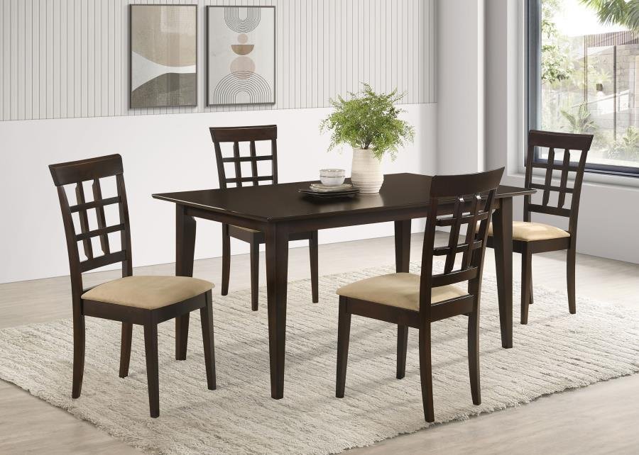 100771-S5_01x900.jpg GABRIEL 5-PIECE RECTANGULAR 59-INCH DINING SET CAPPUCCINO - Image 1