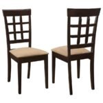 GABRIEL LATTICE BACK DINING SIDE CHAIR CAPPUCCINO (SET OF 2)