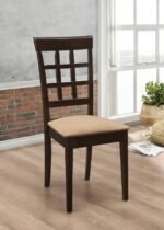 GABRIEL LATTICE BACK DINING SIDE CHAIR CAPPUCCINO (SET OF 2) - Image 2